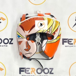 Protector de Cabeza de Boxeo Profesional de Diseño Nuevo con Logotipo Personalizado, Abierto, Ajustable, Naranja, OEM ODM, para Sparring, de Cuero Vacuno Genuino y Duradero - Product Image 1