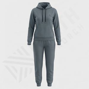 Conjunto Deportivo de Invierno Personalizado, Estilo Vintage, Tejido de Punto Mediano, para Correr, Gimnasio, Fitness, 100% Algodón, 2 en 1 - Product Image 1