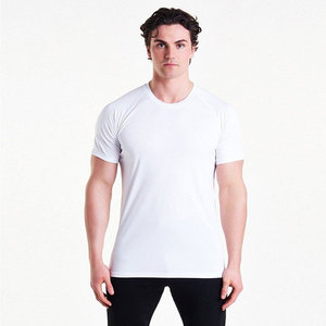 เสื้อยืดออกกำลังกายผ้าฝ้าย95% 5% อีลาสตินสำหรับผู้ชายเสื้อยืดคอกลมดีไซน์เรียบเสื้อยืดโลโก้ออกแบบได้ตามต้องการ - Product Image 1
