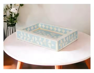 ถาดเสิร์ฟอาหารอินเดียถาดฝังกระดูกและถาดไม้ตกแต่งด้วยดีไซน์ใหม่และมีหลายสี - Product Image 3