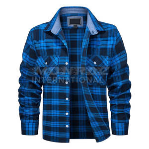 Chemise décontractée à manches longues en flanelle de coton 100% épais pour hommes, respirante, pour le travail en plein air-Services OEM/ODM disponibles - Product Image 1