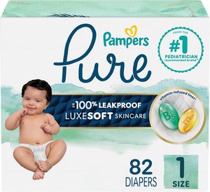 Pañales Desechables Pure Protection para Bebé, Talla 1 (7-8 kg), 82 Unidades, Prevención de Fugas 3D, Suaves, Transpirables, Absorbentes, Bordados - Product Image 5