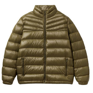 Chaqueta de Plumón para Hombre de Alta Calidad al por Mayor, Diseño Personalizado, Cortavientos, Nailon y Poliéster con Capucha y Cuello Alto, Tela de Lona para Invierno - Product Image 1