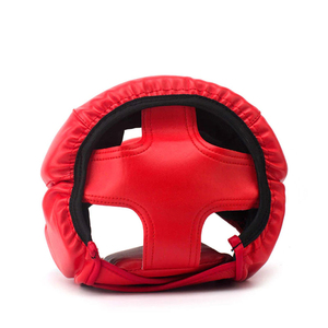 Boxing Genuine Leather Red-Color Kickboxing MMA <b>Head</b> Guard Protective-Gear Custom Logo Wholesale <b>Head</b> Guard - Product Image 2