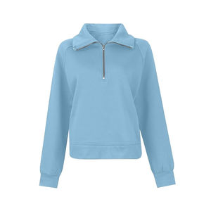 Sudaderas cortas con cremallera de cuello alto de moda para mujer - Product Image 1