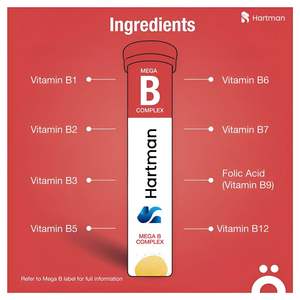 Mega Complejo B Efervescente 20 Tabletas Sabores a Albaricoque y Melocotón Apoyo Energético y de Bienestar para Adultos Mujeres Embarazadas - Product Image 3