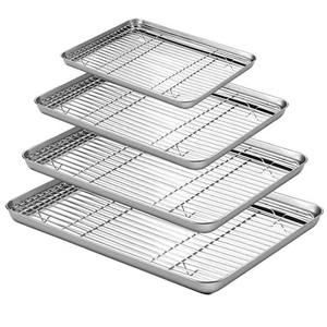 Bandeja de servicio rectangular de acero inoxidable con acabado brillante para servicio de alimentos - Product Image 2