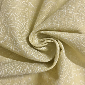 Tissu en coton imprimé à la main avec motif Paisley Mandala |   Textile indien - Product Image 1