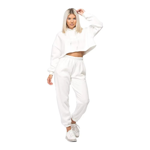 OEM vente en gros dames haut court à capuche 100% coton polaire à manches longues haut court pour les femmes décontracté Streetwear élégant conception de sweat à capuche - Product Image 4