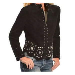 Chaqueta de Cuero para Mujer, Diseño Nuevo, Hecha a Medida, Transpirable, de Piel Vacuna Genuina, con Cierre, Estampado Puff, Color Personalizado - Product Image 1