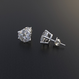 Avarta Jewellery Argent Sterling 2 Carat Chaque Moissanite Solitaire Goujons Avec Or Blanc Polonais - Product Image 5