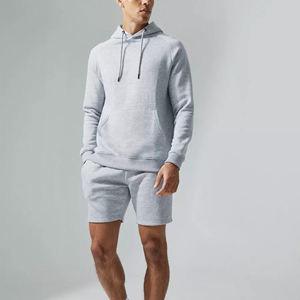 Venta al por mayor personalizado casual pulóver sudaderas con capucha pantalones cortos Jogger conjunto de alta calidad francés Terry poliéster/algodón hombres Sudadera con capucha ecológica - Product Image 6