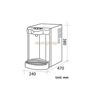 Enfriador de mesa Aquais 2, de 3 vías, para agua fría + temperatura ambiente + agua fría con gas, 6~19lt./h. - Product Image 3