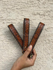 Nueva Llegada Mano Tooled Cuero Muñequera Llaveros En Relieve Estampado Floral Cuero Llaveros Tooled Accesorios de cuero Correas para llaves - Product Image 3