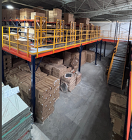 Système de stockage en entrepôt à roulettes pour mezzanines, robuste, en acier thermolaqué, empilable, haute capacité de charge