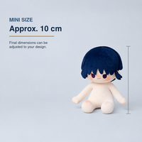 Adorable poupée en peluche Chibi 10 cm, personnage personnalisé aux cheveux bleus, jouet pour cadeaux de détail et articles promotionnels