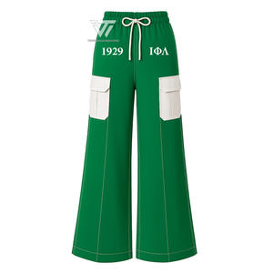 Venta al por mayor de ropa de hermandad griega Iota Phi Delta, pantalones Cargo de pierna ancha bordados, parafernalia griega - Product Image 1