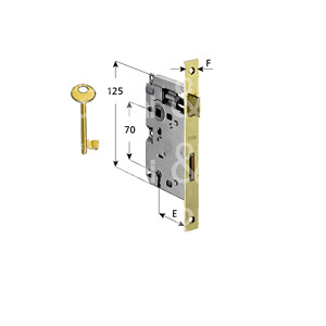 SMALL PATENT LOCK <b>Square</b> <b>edge</b> without striker Front. 20 - Product Image 1