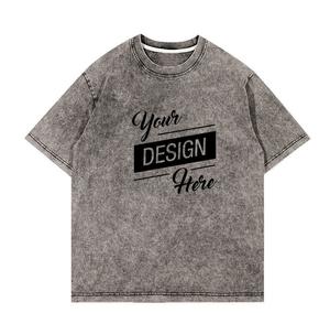 T-shirt blanc lourd délavé à l'acide T-shirt vintage en coton vierge lourd T-shirt surdimensionné - Product Image 4