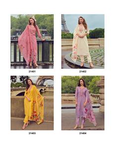 Style moderne indien Qualité d'exportation Dernier pantalon Chanderi Schfli Kurti & Dupatta Avec fournisseur de travaux de broderie à la main et de l'Inde - Product Image 6