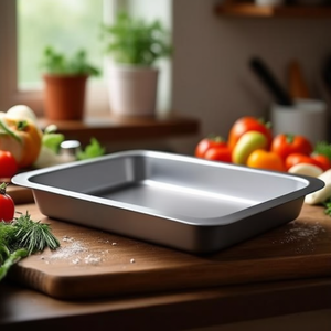 Sartén para lasagna antiadherente de acero inoxidable (32x24cm) SILVER ELEGANCE Gris 74024 - Product Image 3