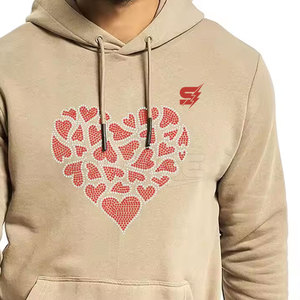 Sweats à capuche pour hommes de haute qualité avec strass - Polaire écologique respirant, faible MOQ, tailles et couleurs personnalisables - Product Image 5