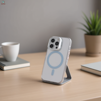 Pour S23 Ultra : Coque transparente en TPU+PC avec support magnétique et protection d'appareil photo