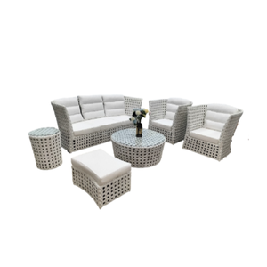 Juego de sofá de ratán polivinílico para exteriores, moderno y elegante, versátil, para todas las aplicaciones, muebles de ratán de plástico para jardín, sala de estar, Hotel - Product Image 1