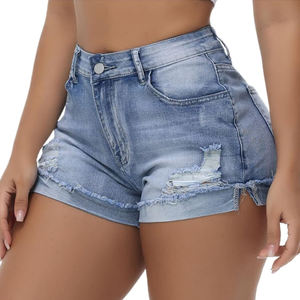 High Street Loose Casual Wear Pantalones cortos de mezclilla de algodón para mujer Venta al por mayor Ropa de mujer Pantalones cortos de mezclilla con logotipo personalizado de alta calidad - Product Image 2