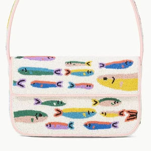 Luxury Handmade Beaded Fish Pattern Shoulder Bag Artisan <b>Glass</b> Bead Embroidered Handbag Custom Fashion Women Purse Wholesale - Product Image 1
