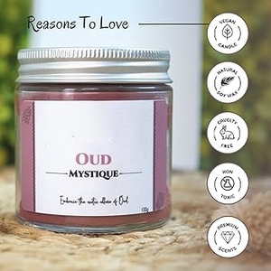 Vela de soja perfumada Oud natural hecha a mano para ofrecer un aroma profundo de larga duración y una atmósfera de fragancia relajante para la habitación - Product Image 5