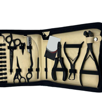 Kit d'outils d'extension de cheveux de vente chaude avec plusieurs outils opérationnels de cheveux pour la trousse à outils d'extensions de coiffeur