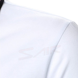 T-shirt pour homme en coton respirant, col roulé, écologique, séchage rapide, coupe classique, décontracté, manches courtes - Product Image 4