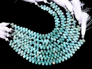 Amazonite naturelle 7x5mm pierres précieuses poire Briolette perles à facettes Amazonite semi-précieuse pierres précieuses Briolette perles en vrac pour bijoux - Product Image 4