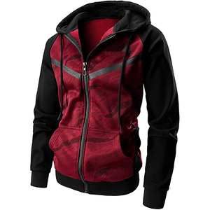 เสื้อฮู้ดซิปเต็มตัวสำหรับผู้ชาย, เสื้อฮู้ดซิปเต็มตัวฮิปฮอปยูนิเซ็กส์ไซส์ใหญ่พิเศษ100% ผ้าฝ้ายมีฮู้ดแบบรูดซิป - Product Image 1