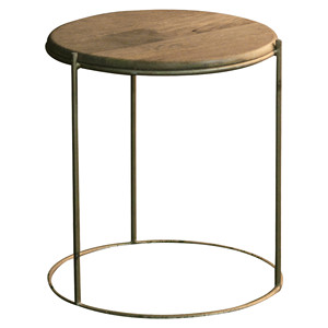 Taburete lateral de muebles de metal con acabado Chapado en plata Taburete de aluminio ecológico superior de madera - Product Image 6