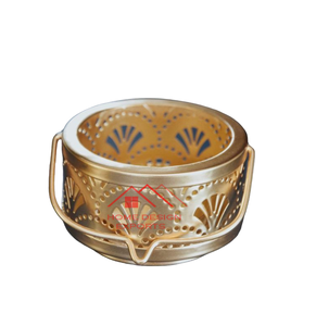 Soporte de vela de metal de latón de lujo para decoración del hogar para decoración del banquete de boda - Product Image 1