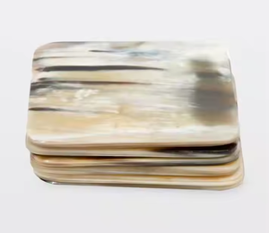 Sous-verres en corne de buffle finis pour boissons chaudes pour sous-verres de restaurant à domicile avec artisanat poli par croissant - Product Image 4