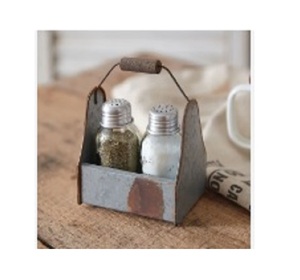 Salière et poivrière en métal vintage, support de couverts faits à la main, ustensiles de cuisine classiques et élégants - Product Image 4