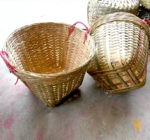 <b>Bamboo</b> <b>Basket</b> Woven Crafted <b>Basket</b> With Sustainability Eco-Friendly Handmade Products for Vintage Decoration - Product Image 5