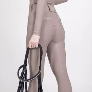 Mallas de montar a caballo personalizadas, pantalones elásticos para mujer, ropa ecuestre a granel al por mayor, mallas de silicona de alta tecnología - Product Image 3