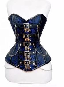 OEM ODM Brocade Gothic Waist Trainer Steel Boned <b>Shapers</b> <b>Corset</b> Front Busk Cups Modesty Panels Eyelet Laces Breathable Feature - Product Image 3