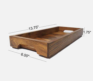 Plateau de service en bois de sheesham massif de qualité supérieure avec des dimensions de 13,75 x 6,00 x 1,75 pouces Plateau rectangulaire de luxe pour table basse - Product Image 4