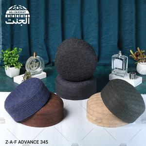 Chapeaux Kufi brodés de qualité supérieure pour hommes, couleur unie, bonnet de prière musulman, bonnet Kufi musulman brodé - Product Image 3