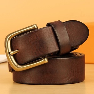 Ceinture en cuir de vachette véritable faite à la main 38-48 pouces Style occidental personnalisé et fabriqué à la main - Product Image 1