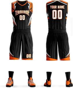 Conjuntos de uniformes de baloncesto de liga de equipo de club hechos a medida, camisetas de baloncesto de doble capa reversibles, estampado de verano antibacteriano 100% - Product Image 3