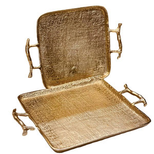 Nueva Bandeja de Servicio de Aluminio Fundido para Decoración del Hogar y Necesidades de Servicio que Combina Belleza y Resistencia Duradera - Product Image 1
