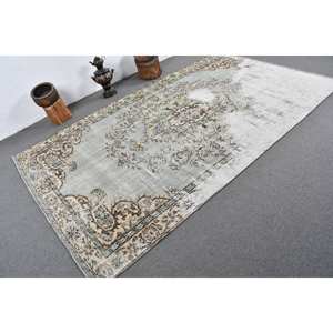 Alfombra clásica de lana turca Vintage de 5,6x9,8 pies, verde Beige, área rectangular grande para sala de pasillo, mosaico con respaldo de látex abstracto - Product Image 2