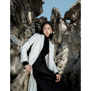 Manteau Long de haute qualité femmes MANTEAU DE LONGUEUR EN BERYL Manteau à revers long Matériau de bonne qualité Emballage personnalisé Vêtements pour femmes Élégant - Product Image 5