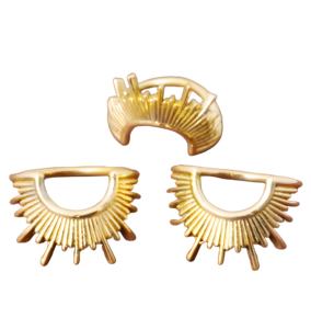 Bague en laiton soleil plaqué or, ajustable, tendance, pour femme, bijoux de mode - Product Image 2